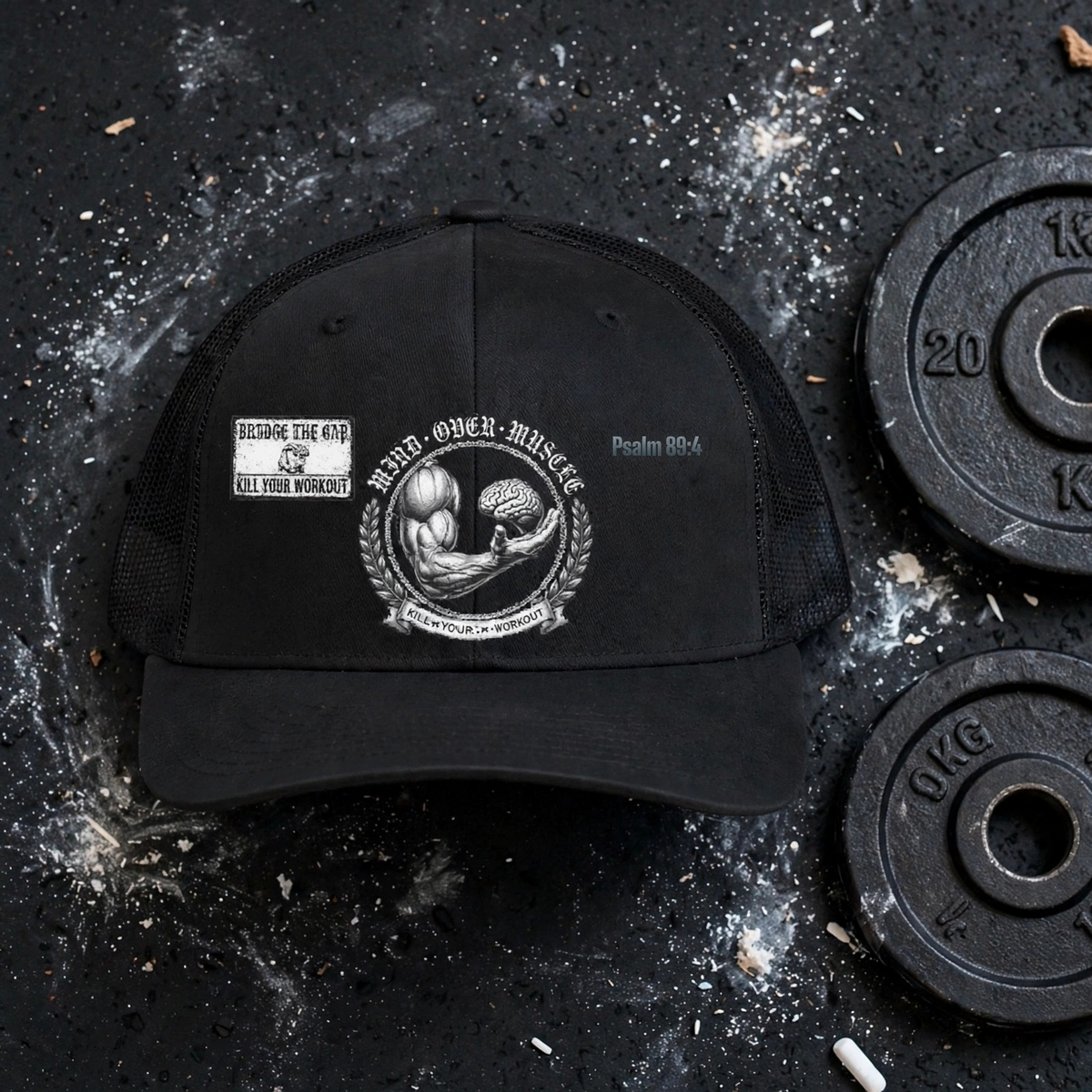Retro Trucker Hat - Vintage Muscle Car Skull Design (Psalm 68:4)