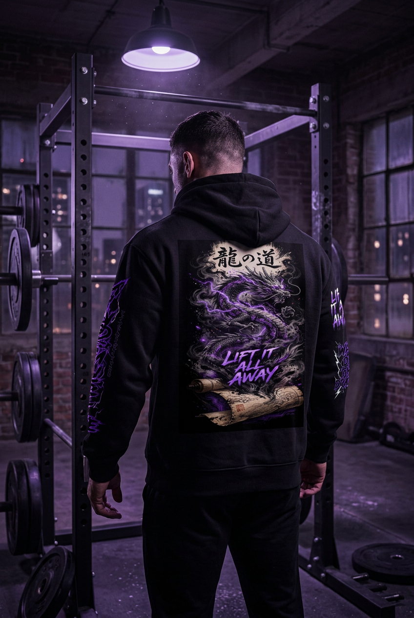 (KSFBLLC WAY OF THE DRAGON) Essential Heavyweight Drop-Shoulder Hoodie