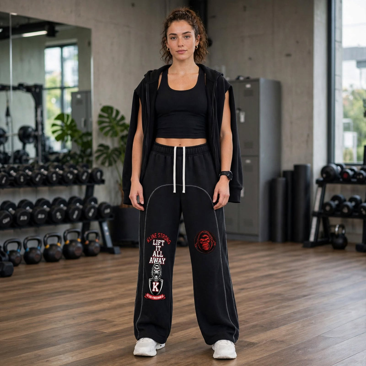 KSFBLLC Contrast-Stitched Fleece Sweatpants