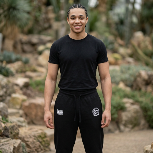 Embroidered Crest Fleece Joggers — Casual Streetwear Sweatpants