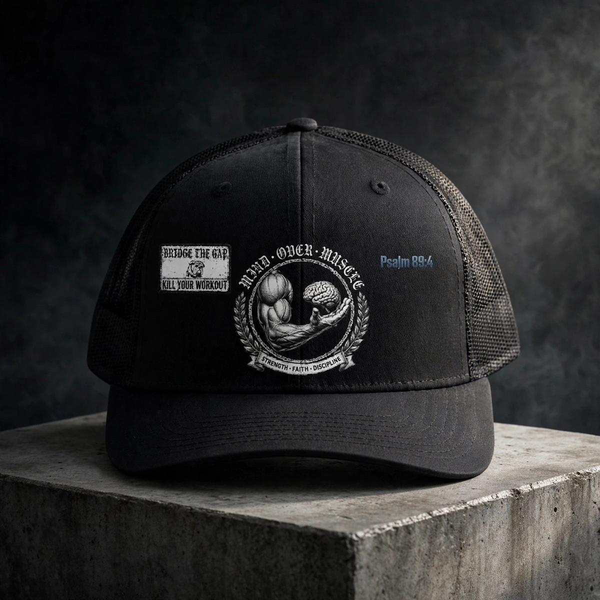 Retro Trucker Hat - Vintage Muscle Car Skull Design (Psalm 68:4)