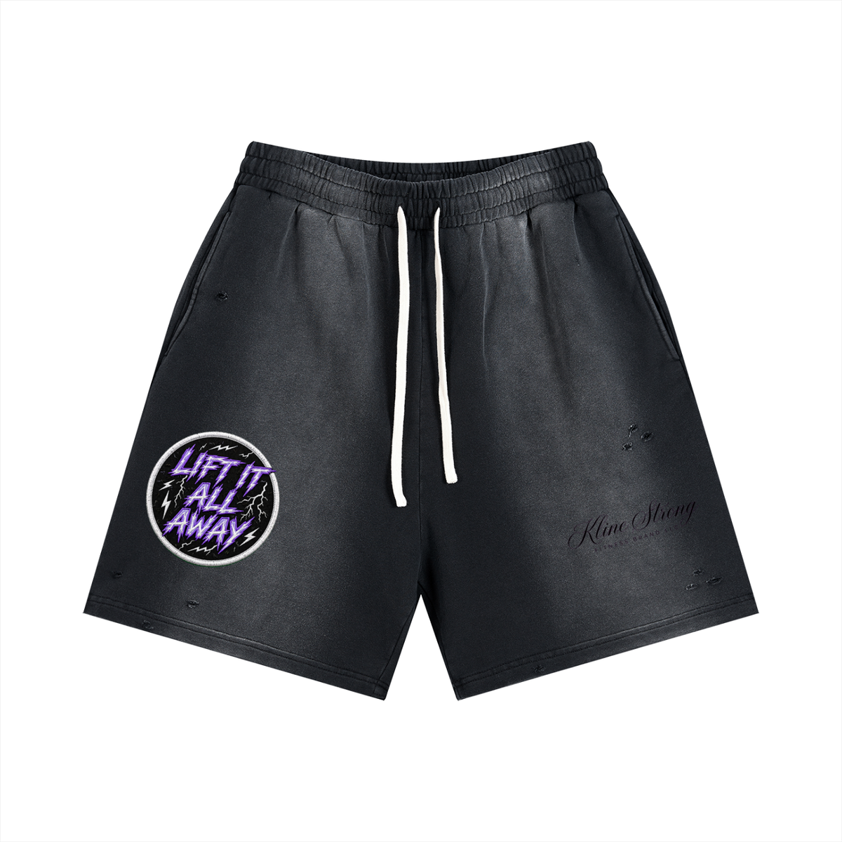 (KSFBLLC WAY OF THE DRAGON EDTION)Sun Fade Distressed Shorts