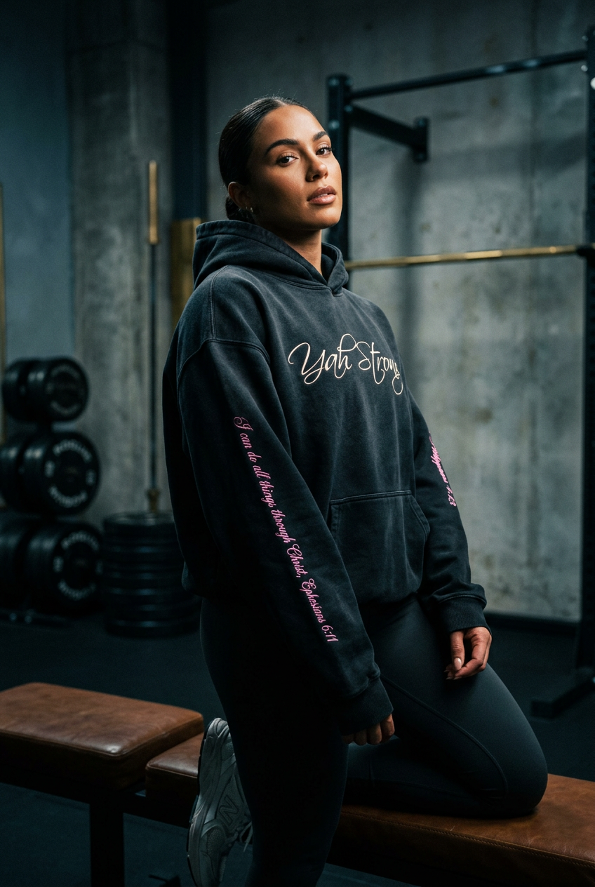 (KSFBLLC YAH STRONG) Heavyweight Sunfade Oversized Hoodie