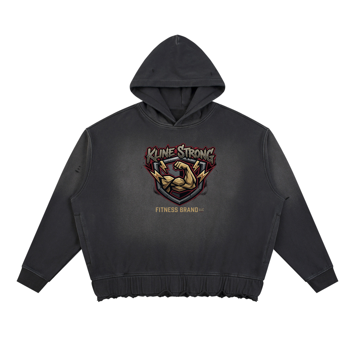 KFSBLLC (way of the beast edtion)Unisex Sunfade Ripped Boxy Hoodie