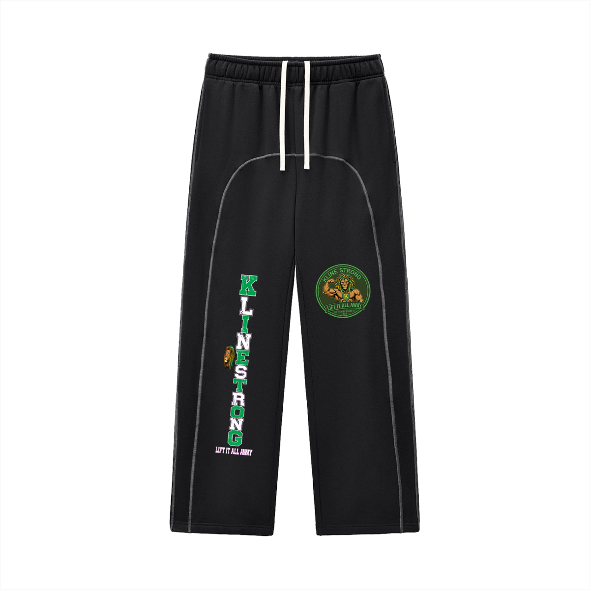 (KSFBLLC RASTA LION EDTION) Contrast-Stitched Fleece Sweatpants