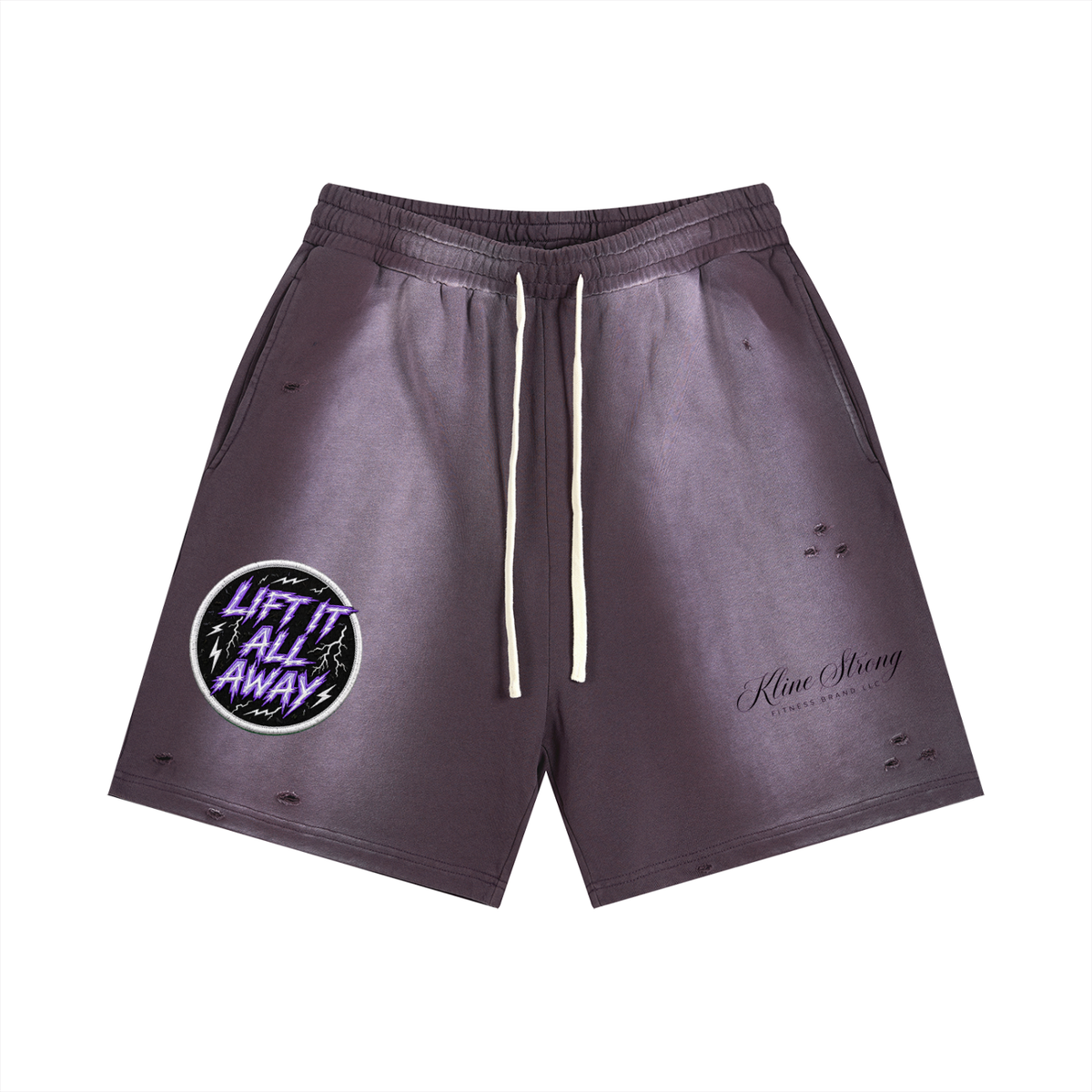 (KSFBLLC WAY OF THE DRAGON EDTION)Sun Fade Distressed Shorts