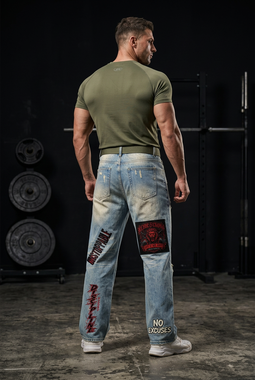 (Ksfbllc desiighner jeans)Sun Fade Raw Hem Denim Jeans