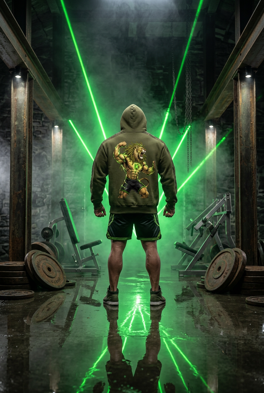 (KSFBLLC RASTA LION) Unisex Boxy Camo Paneled Hoodie