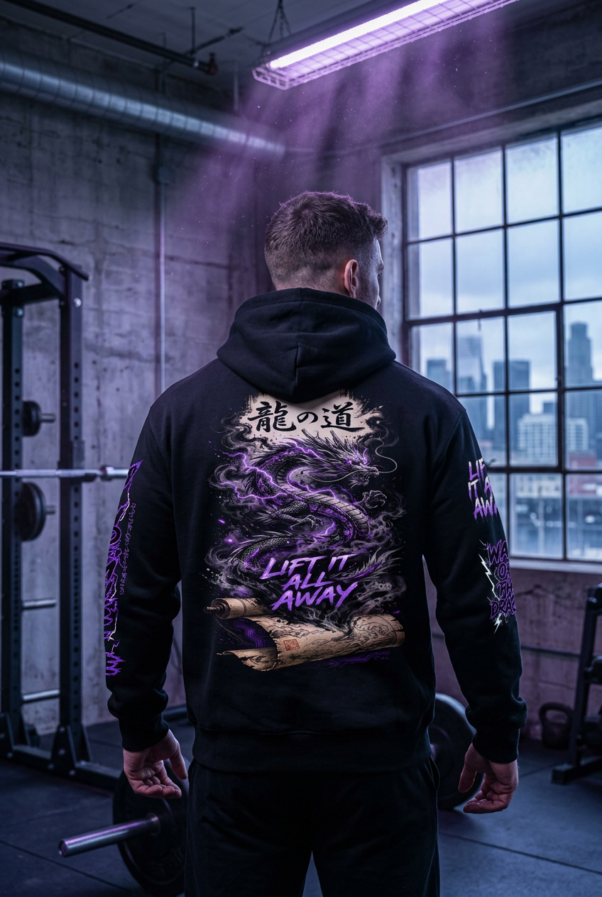 (KSFBLLC WAY OF THE DRAGON) Essential Heavyweight Drop-Shoulder Hoodie