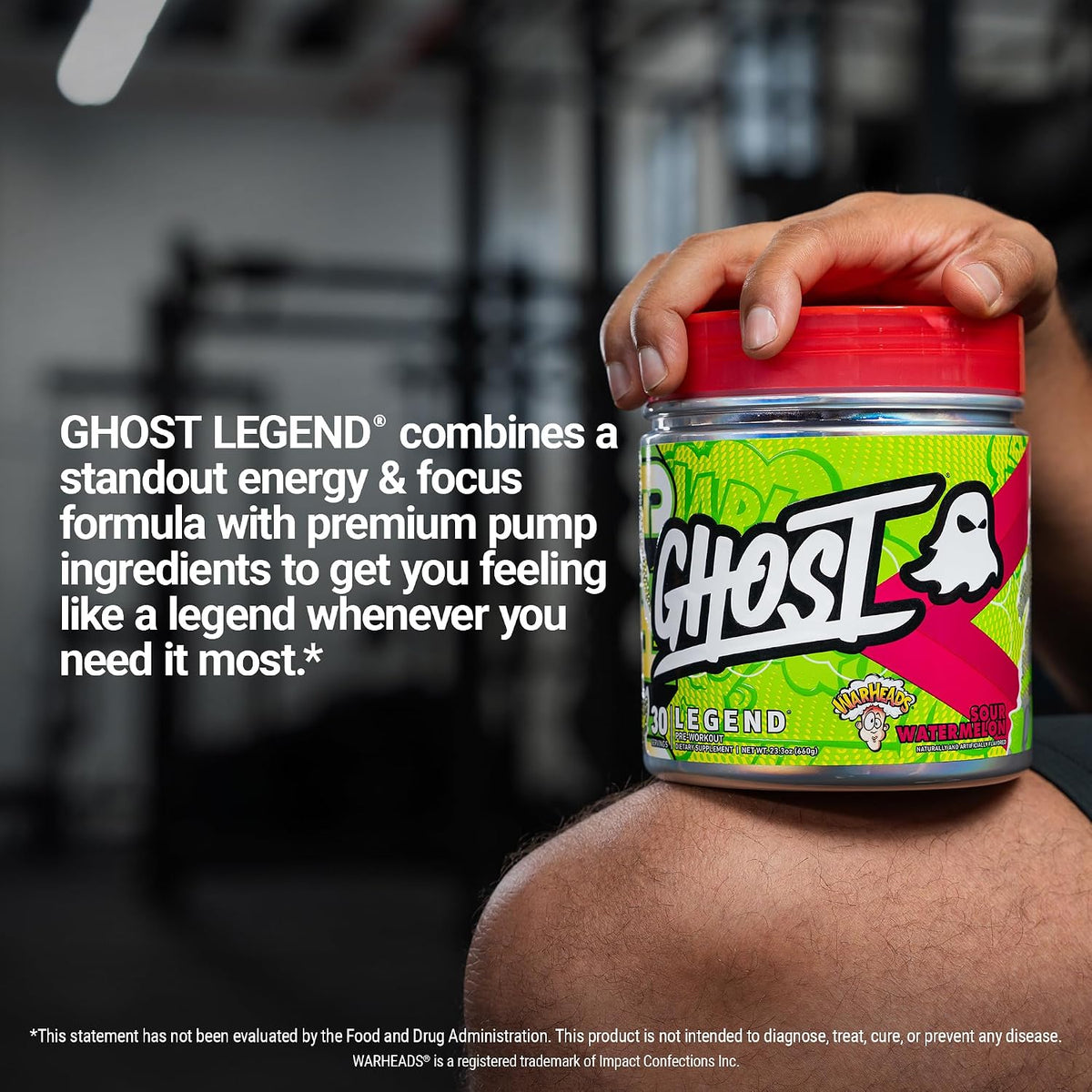 GHOST Legend Pre-Workout Powder, Sonic Cherry Limeade, 30 Servings | Pre-Workout with 300MG Caffeine, L-Citrulline, & Beta Alanine - Energy & Focus for Men & Women - Free of Soy, Sugar, & Gluten