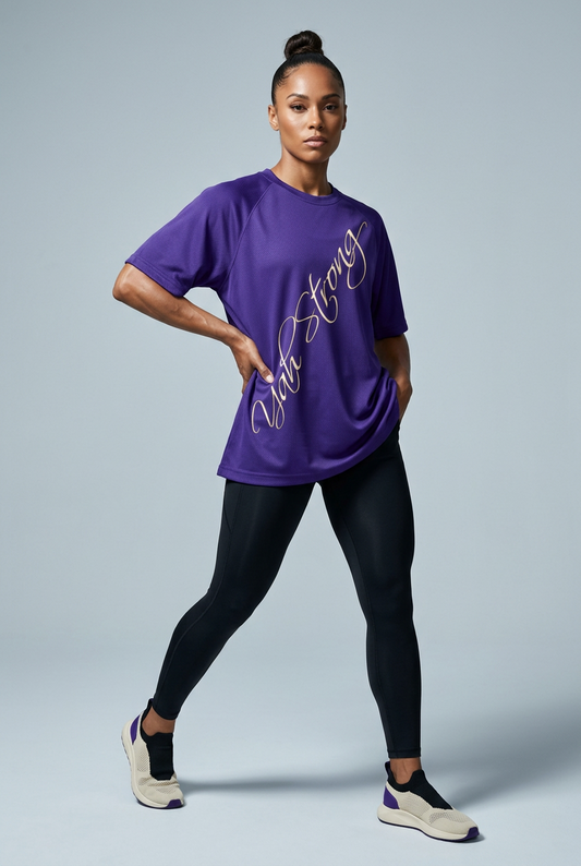 (KSFBLLC YAH STRONG)Raglan Sleeve Mesh T-Shirt