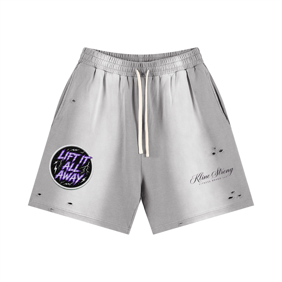 (KSFBLLC WAY OF THE DRAGON EDTION)Sun Fade Distressed Shorts