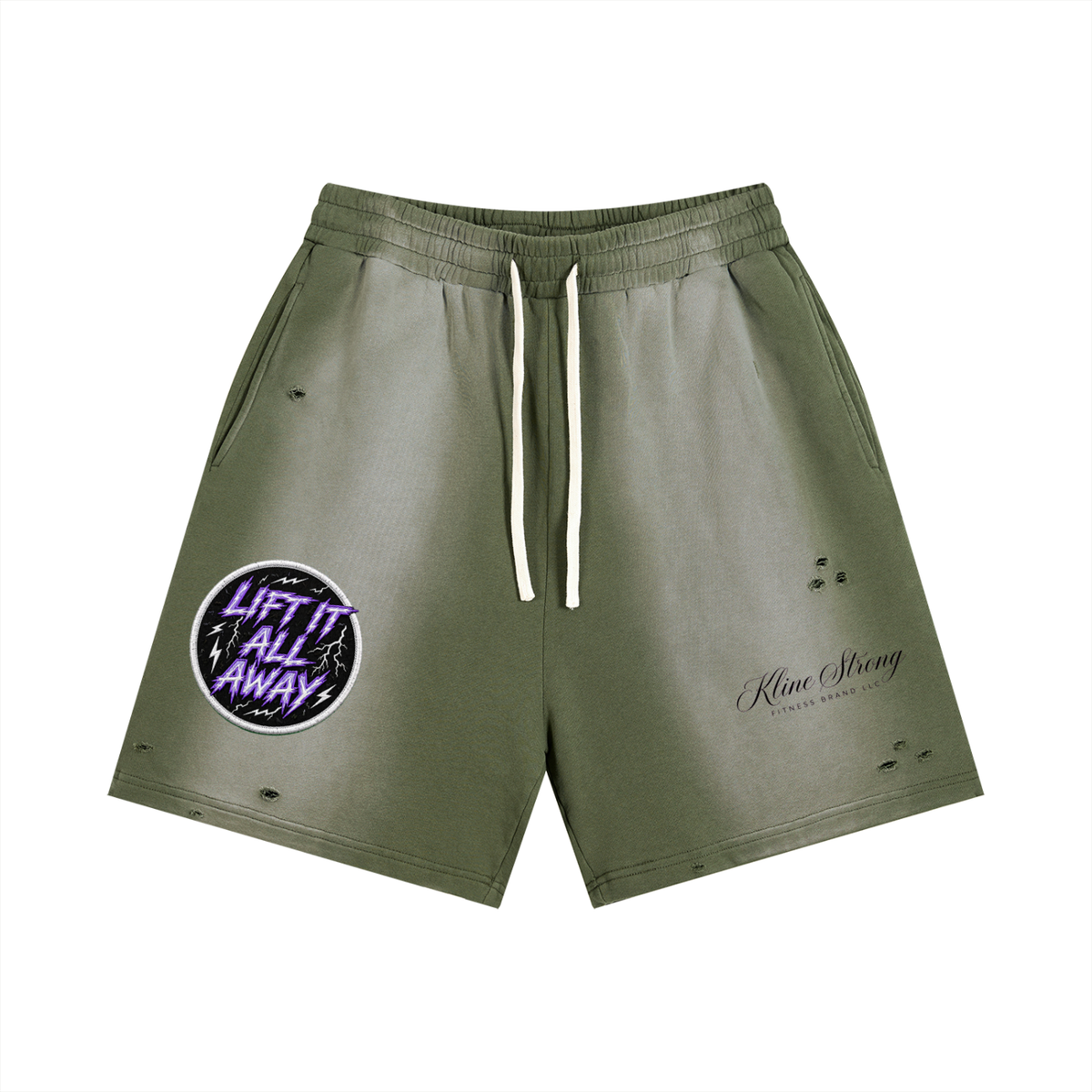 (KSFBLLC WAY OF THE DRAGON EDTION)Sun Fade Distressed Shorts