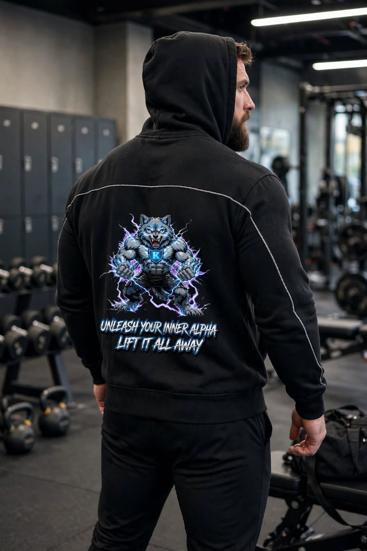 KSFBLLC INNER ALPHA EDTION Unisex Oversized Piping Fleece Hoodie