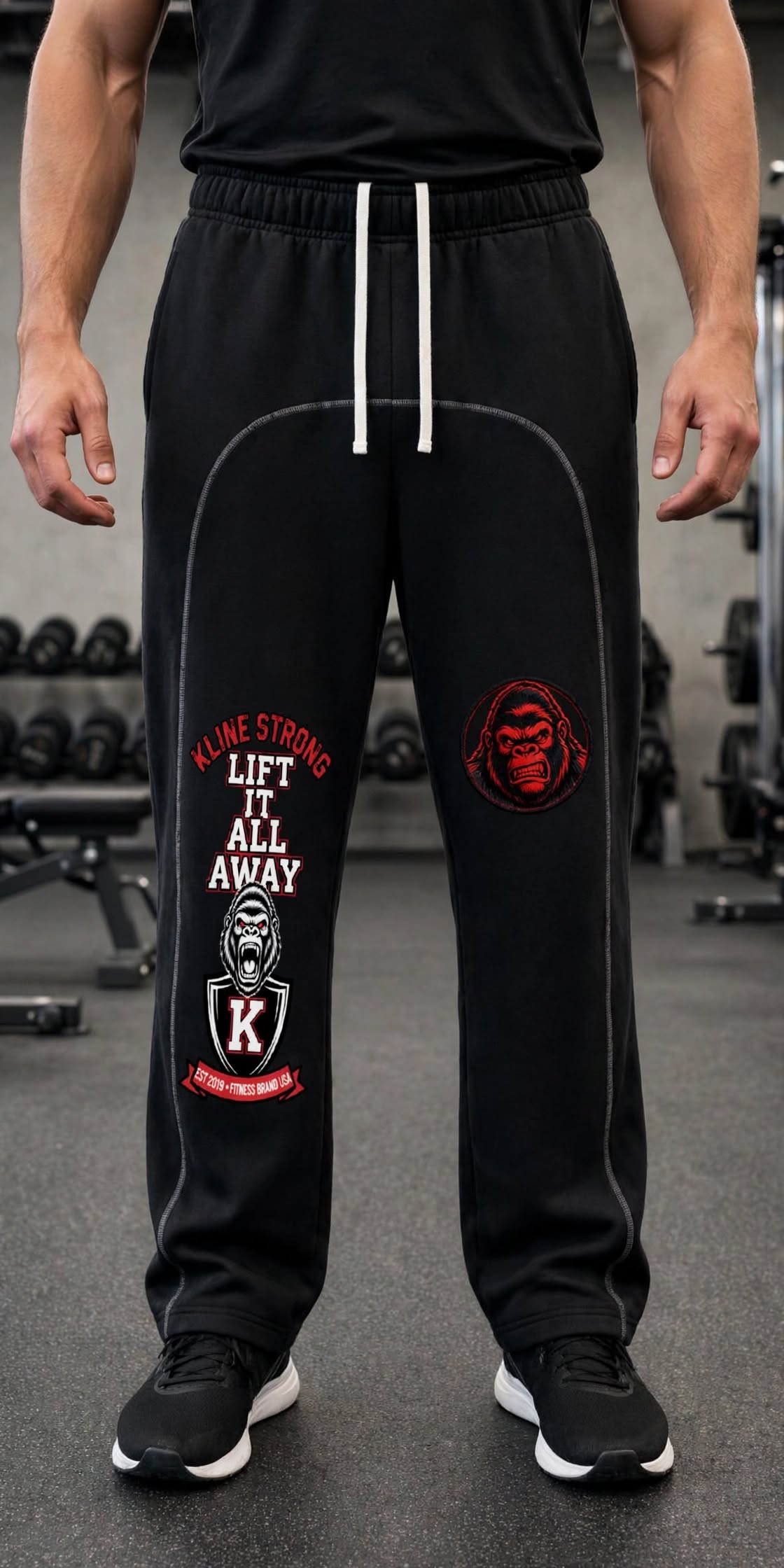 KSFBLLC Contrast-Stitched Fleece Sweatpants