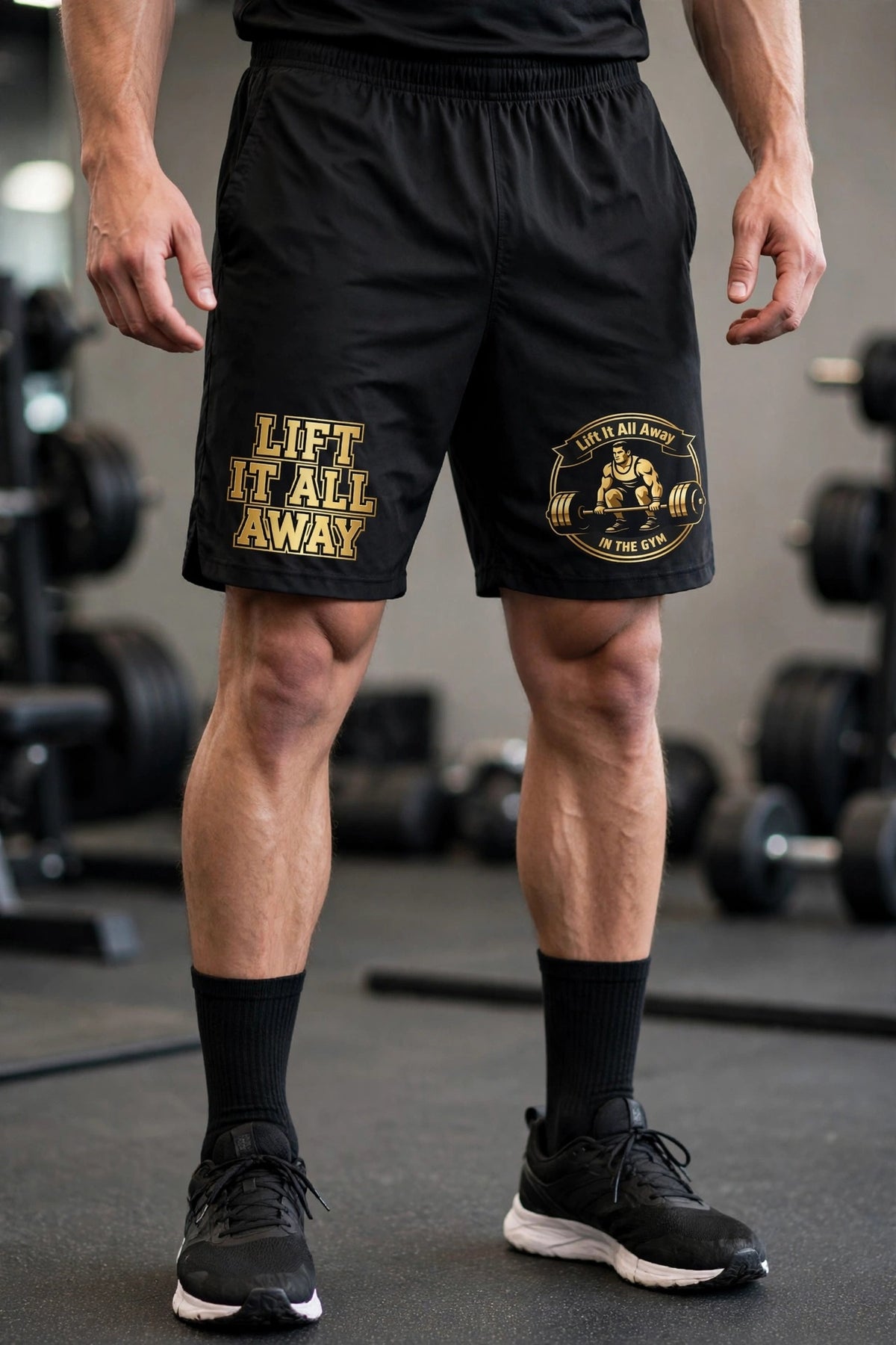 (UNISEX)Lift It All Away (Gold Standard Edtion) Gym Shorts