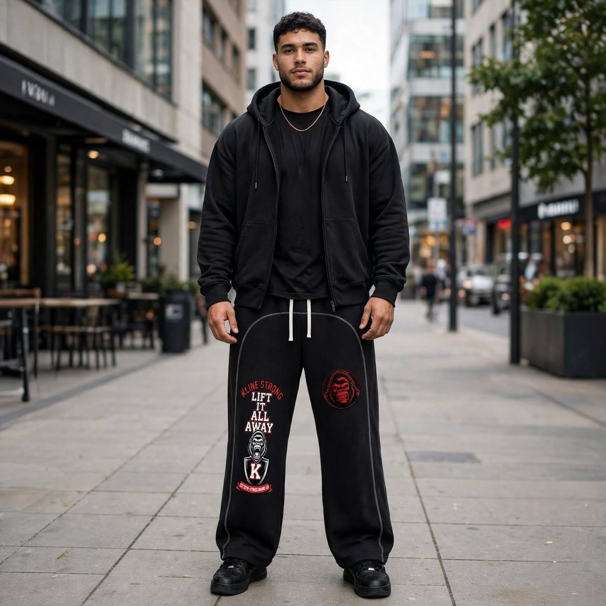 KSFBLLC Contrast-Stitched Fleece Sweatpants
