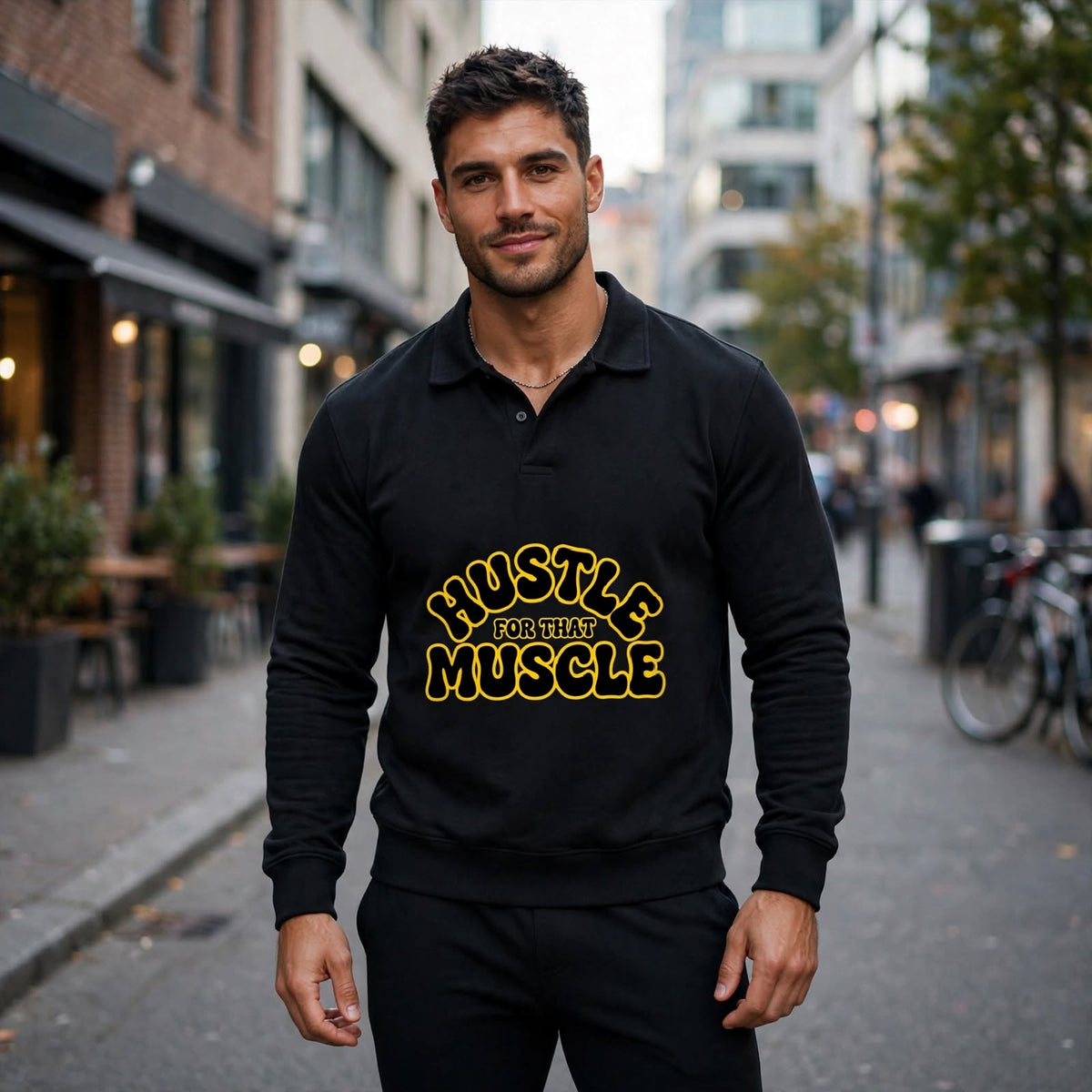 KSFBLLC (HUSTLE FOR THE MUSTLE EDTION) Unisex Oversized Collared Sweatshirt