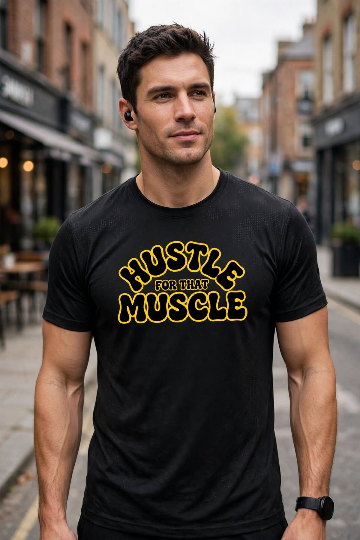 KSFBLLC (HUSTLE FOR THAT MUSCLE EDTION) Men's Jacquard Slim Mesh T-Shirt