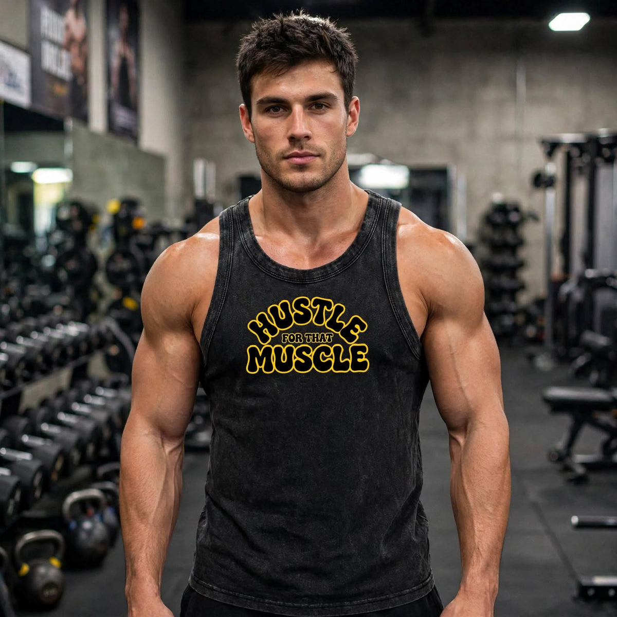 KSFBLLC (HUSTLE FOR THE MUSCLE EDTION) Snow Washed Tank Top