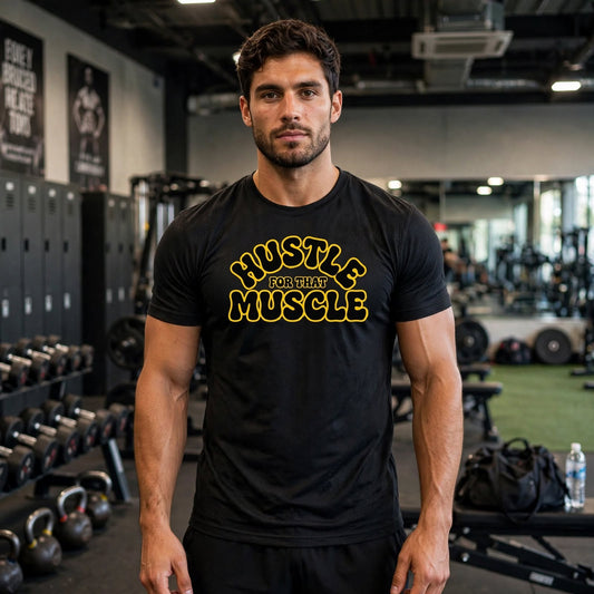 KSFBLLC (HUSTLE FOR THAT MUSCLE EDTION) Men's Jacquard Slim Mesh T-Shirt